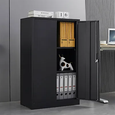 Metal Storage Cabinet FreeStanding With Adjustable Shelves And Locking Doors • $138.59