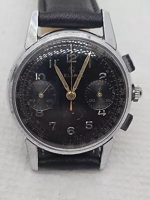 Vintage Helbros Venus 188 Black Dial Chronograph With Box • $450