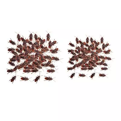 100 Pieces Fake Roaches Toys Realistic Cockroaches For Holiday Party • £6.19