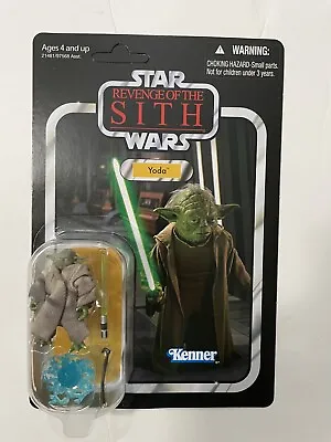 Star Wars Vintage ROTS Yoda Action Figure VC20 Unpunched New • $77