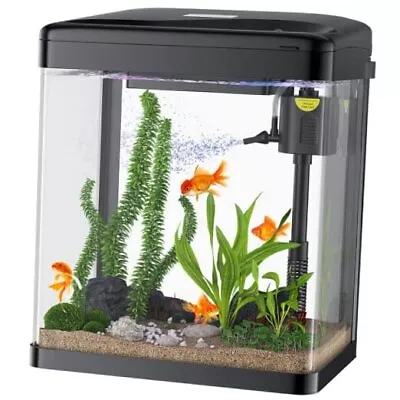 Betta Fish Tank 2 Gallon Glass Aquarium 3 In 1 Fish Tank With 2-Gallon Black • $58.72