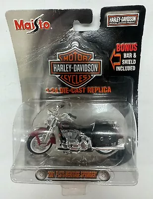 Harley Davidson VTG 2001 FLSTS Heritage Springer Motorcycle Maisto 1:24 NIB • $11.19