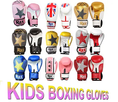 £13.99 • Buy Kids Boxing Gloves Punch Bag Sparring Training Mitts MMA 4oz- 6oz- 8oz- R A X