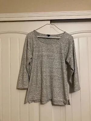 J. Crew Long Sleeve Marled Gray Sweatshirt Women's Medium Crew Neck GUC • $14.99