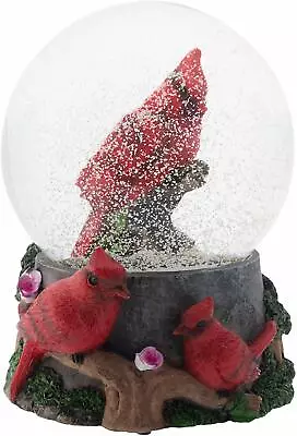 Spring Blossom Cardinals 100MM Musical Water Globe Plays Wonderful World • $24.95