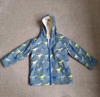 £15 • Buy Boys Hatley Grey Dinosaur Fleece Lined Hooded Coat - Age 6