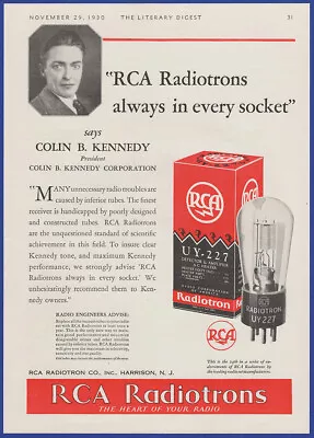 $14.95 • Buy Vintage 1930 RCA RADIOTRON UY-227 Vacuum Tube Radio Colin B Kennedy 30s Print Ad