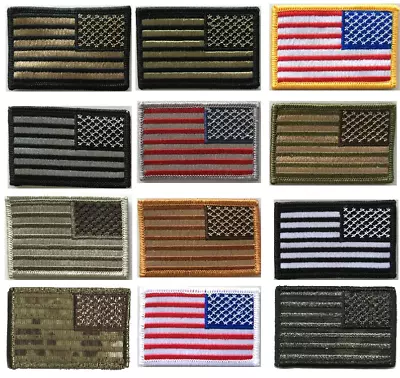 VELCRO® BRAND Fastener Morale HOOK PATC USA US Flag Reversed Facing Patches 3x2  • $5.95