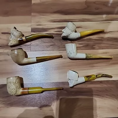 Lot Of 6 Vintage Estate Block Meerschaum Pipes • $52