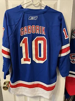 Marian Gaborik New York Rangers Hockey Reebok Boys Blue Jersey Size L/XL • $25