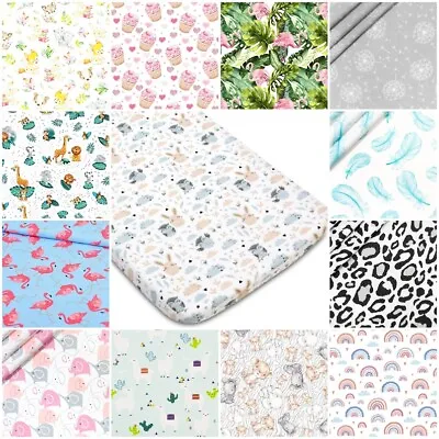 COT FITTED SHEET PATTERNED 100% Cotton BED COVER 60x120 70x140  Jungle Flowers • £4.99