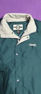 North End Full Zip Windbreaker Jeep Logo Green Men's XL Stained #285 • $18