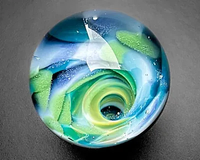 Liz Root 1  Vortex Fumed Lampwork Handblown Contemporary Art Glass Marble • $100