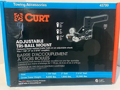 CURT (45799) Adjustable Trailer Hitch Ball Mount Fits 2-Inch Receiver • $150