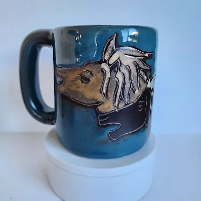 Design By Mara Mexico Art Pottery Wild Horses Coffee Mug Handcrafted Signed • $25