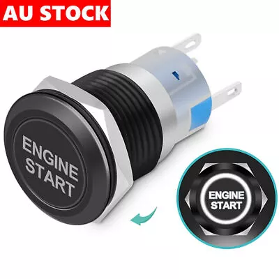 12V Waterproof Car Engine Start Push Button Switch LED Light Ignition Starter AU • $12.99