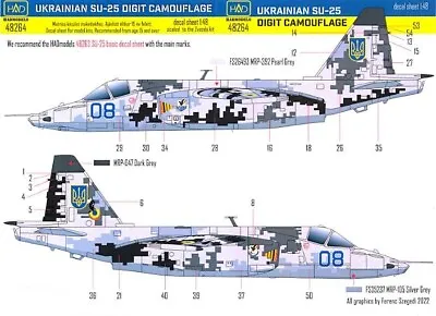 Hungarian Aero Decals 1/48 UKRANIAN SUKHOI Su-25  FROGFOOT  Digital Camo Part 1 • $24.99