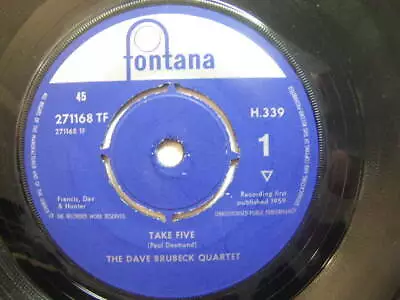 £4.99 • Buy Dave Brubeck Quartet – Take Five 1959 7” Fontana H 339