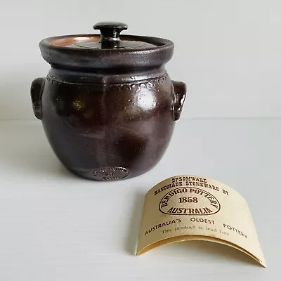 Vintage Bendigo Pottery Jar Pot With Lid - VGC - 10cm - Unique • $39.99