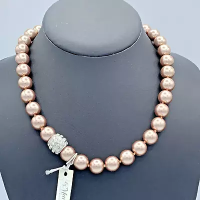 La Marina Blush Individually Tied Pearl Necklace With Magnetic Clasp 3-514 • $15