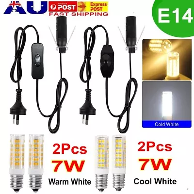 Salt Lamp Power Cord Cable E14 LED Corn Bulb Dimmer / ON/OFF Button Switch Lamp • $19.89