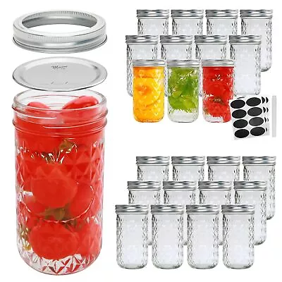 Mason Jars 12 OZCanning Jars With Lids 24PACKGlass Jam Jars Jelly Jars Wit... • $40.05