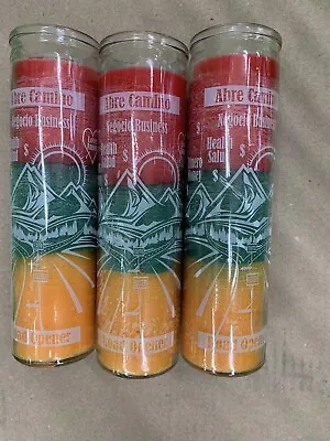 7 Day Glass Assorted Religious Candle - Velas Abre Camino 3 Pcs • £28.55