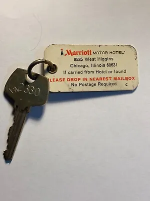 Marriot Motor Hotel Motel Room Key Fob With Key Chicago Illinois #2330 • $29.99