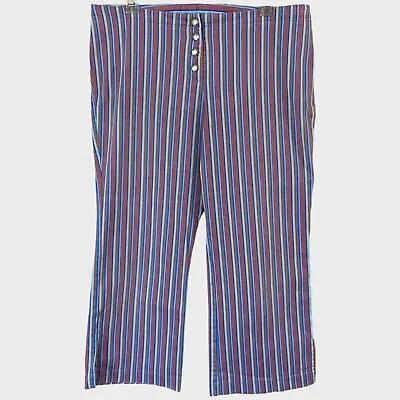 Vintage Zinc Retro Relaxed Capri Pants Womens 13 Multicolor Striped USA • $27.99