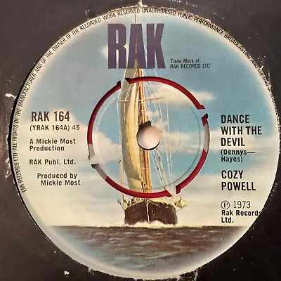 Cozy Powell 7”Vinyl Single “ Dance With The Devil “ 1973  RAK Records A2 Rainbow • £1.99