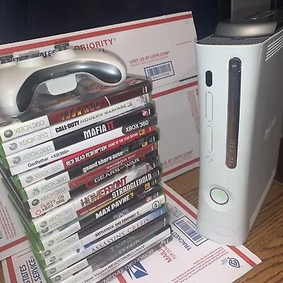 Xbox 360 Console White Bundle With Games Controller  READ Description!👀🚨👀🚨 • $55.55