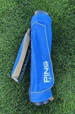 Vintage Ping KARSTEN Classic Lightweight Single Strap 4-Way Golf Bag Blue • $69.99