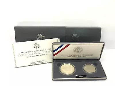 1991 US Mint Mount Rushmore Anniversary Two Coin Proof Set With COA • $40