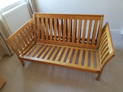 £200 • Buy 2 Seater Solid Oak Futon Company Double Sofa Bed Frame