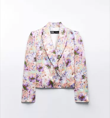 Zara Women’s Floral PRINTED Cropped Blazer - SMALL - New NWT JACKET • $39.14