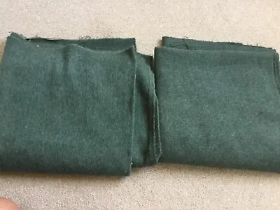 £15.99 • Buy Green Heavy Wool Blend Fabric. Total Of 2.68m X 158 Cm In 2 Equal Size Lengths
