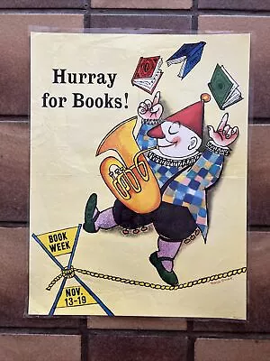 Vintage Book Wk Poster 1960 HURRAY FOR BOOKS! Maurice Sendak  17x20 Lmntd • $75