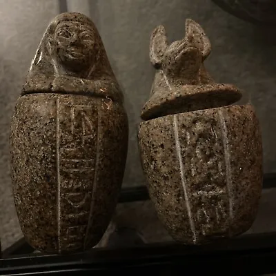 Canopic Egyptian Jars Rare Antique Egypt Stone • £100