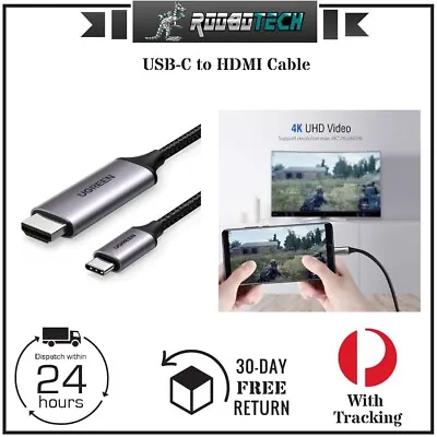 $24.95 • Buy UGREEN USB Type C To HDMI Cable 4K For TV USB C Cable For PC,Macbook,Phones