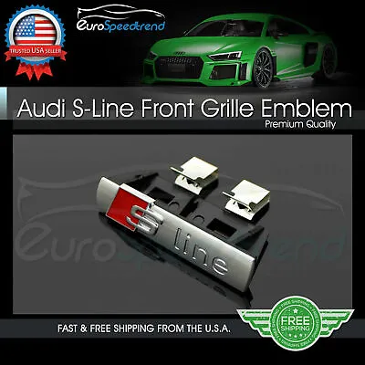 $12.99 • Buy S LINE Grill Emblem For Audi A3 A4 A5 A6 A7 Q3 Q5 Q7 Front Hood Grille Badge
