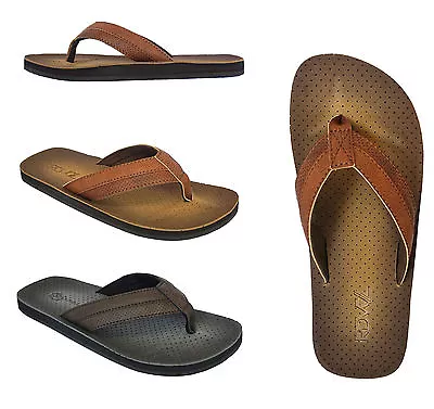 New MEN's Beach Sandals RDVOL Stylish Dressy Flip Flop Comfort-- COVE  • $14.99