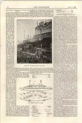 1899 Launch Of The Kaiser Wilhelm Der Grosse Germania Naval Yard • $12.43