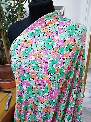 Dressmaking Fabric Cotton Jersey Floral 270 X 145 Cms Plus Selvedge  • £10