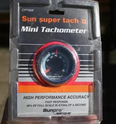 NOS Sun Blueline Super Tach II Vintage 8K 8000 RPM MINI Tachometer - CP7908 • $209