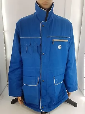 Volkswagen  Blue Work Jacket -  Zip & Snap Closure. Size L • $38.68