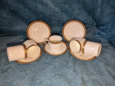 4x Collingwood China  Greek Key  Design ~ Coffee Cups & Saucers ~ VGC • £16