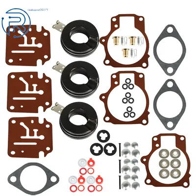 For Johnson Evinrude 65 70 75 HP 3Pcs Carburetor Carb Rebuild Repair Kit W Float • $14.65