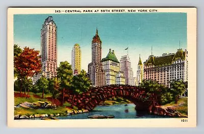 New York City NY-New York Central Park At 59th Street Souvenir Vintage Postcard • $7.99