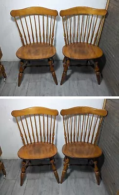 Set Of 4 Vintage Nichols & Stone Maple Colonial Windsor Spindle Dining Chairs • $720