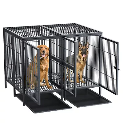 Reliable Metal Dog Cage Heavy Duty Pet Crate Kennel W/ Removable Divider & Tray  • $339.91